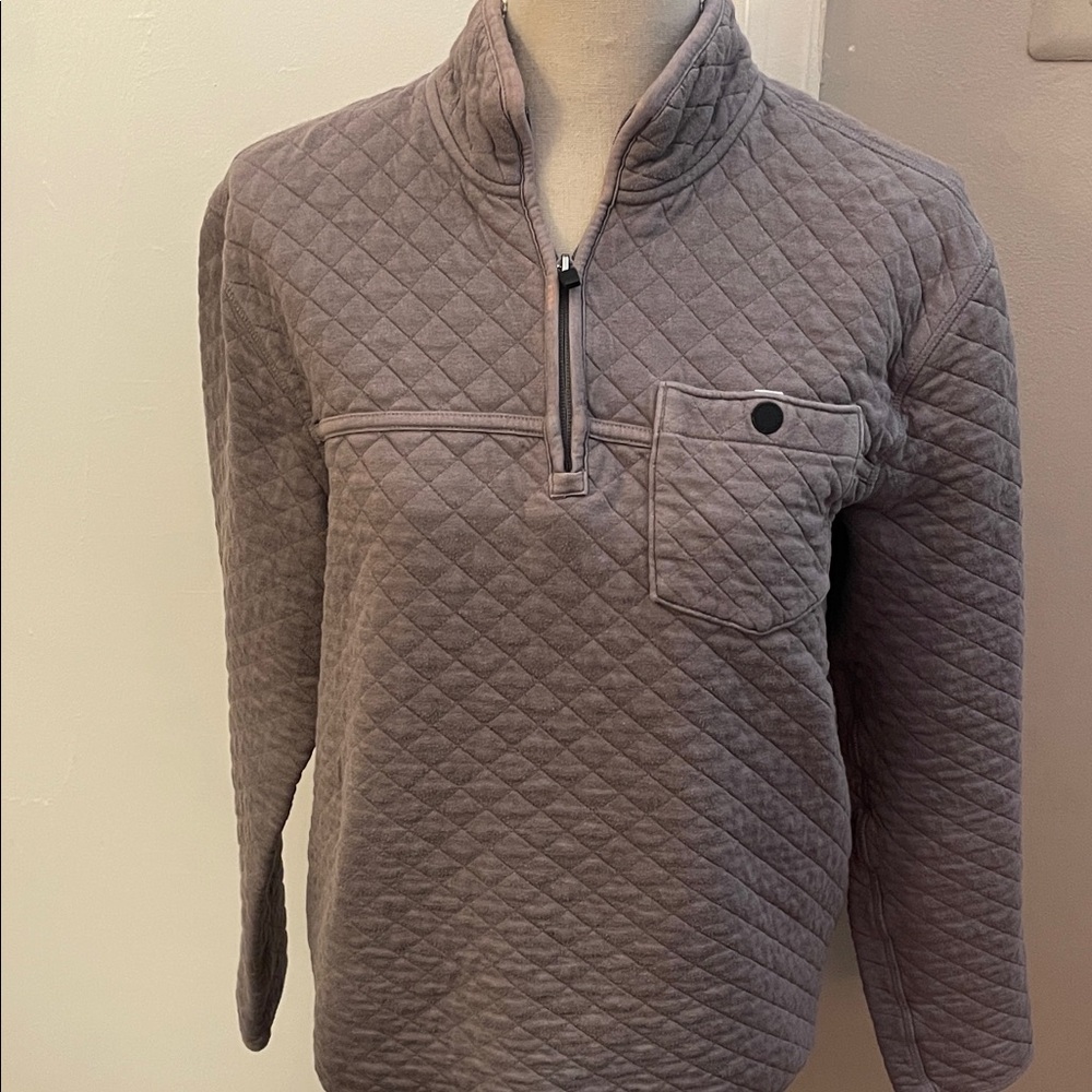 Eddie Bauer Quilted Half-Zip Pullover in Gray
